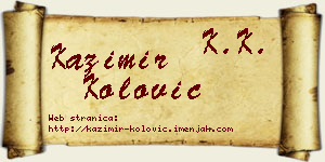 Kazimir Kolović vizit kartica